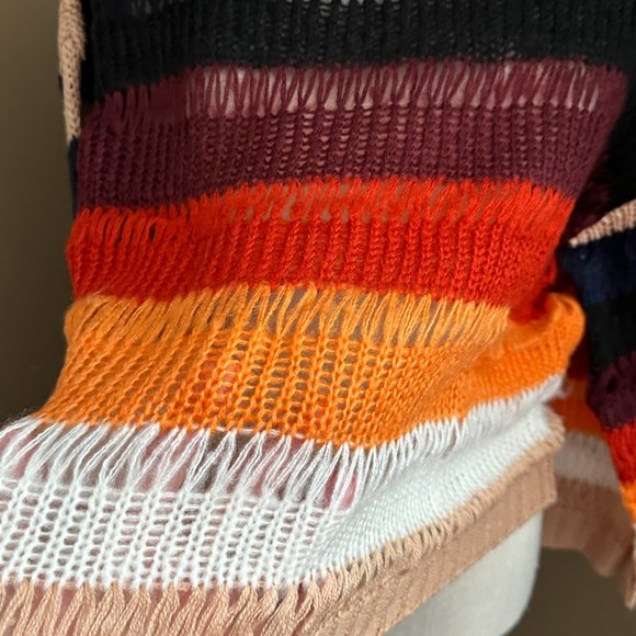 SHEIN Women's Lightweight Sweater Drop Shoulder Color Block CrewNeck M - Picture 8 of 12